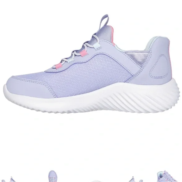 SKECHERS NIB Girls Size 3 Lavender “Bounder” Simple Cute Hands Free Slip-ins - Picture 5 of 14